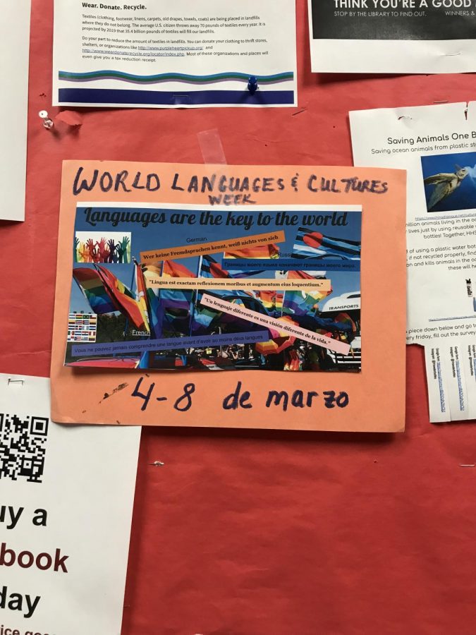 Posters were put up around the school promoting World Languages & Cultures Week