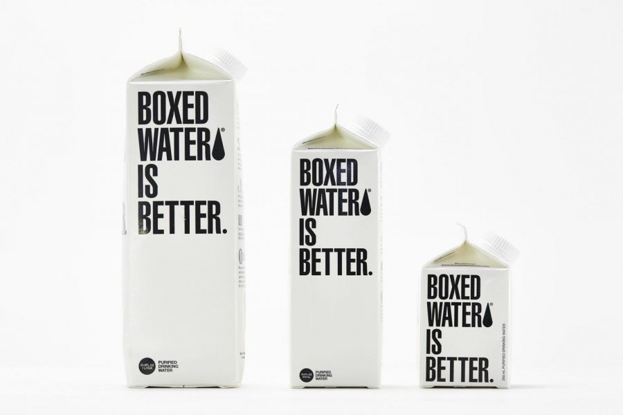Boxed Water Sizes 
(From left to right: 1L, 500mL to 250mL)